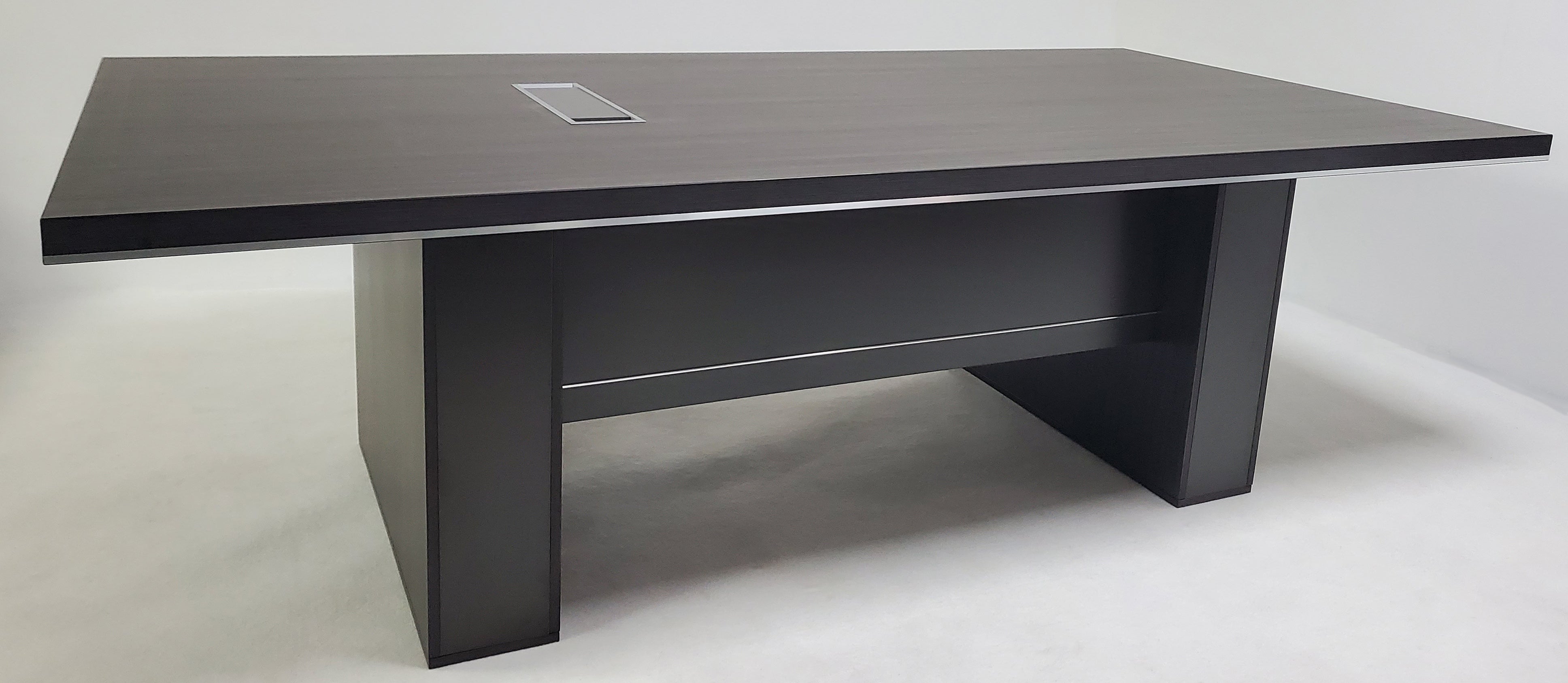 Grey Oak Executive Boardroom Table with Chrome Trim - 2400mm - DG07-C0124